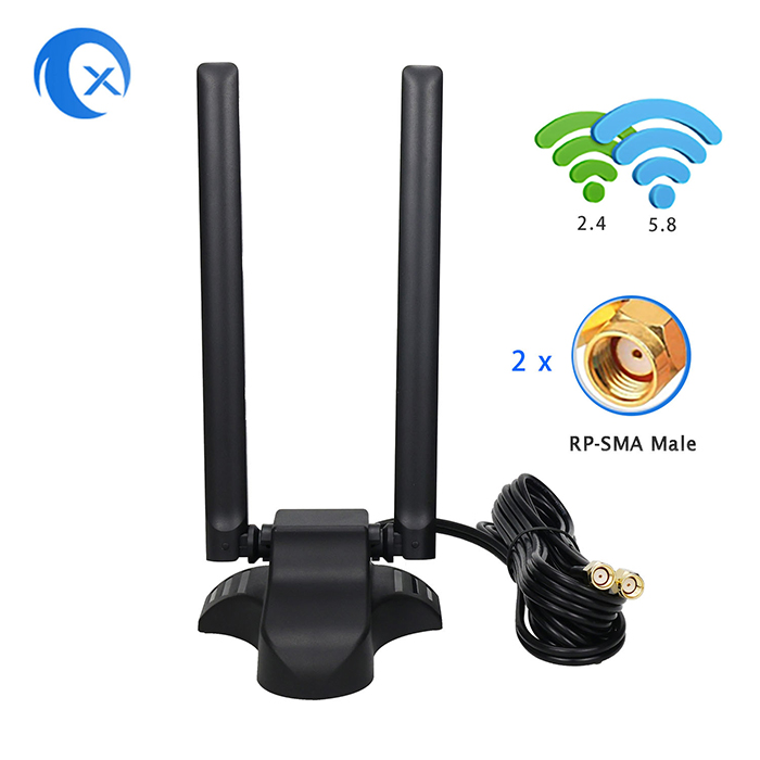 TX Electronics TX-AB046 Airplane Dual-Band Suction Antenna | 2.4G 5G WiFi High Gain | Magnetic Base External Signal Booster Antenna