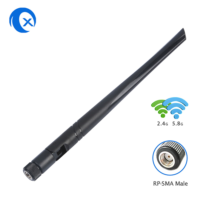 TX Electronics TX-AP082 Tri-Band WiFi Antenna | Support WiFi 6E 7 (2.4 5 7GHz) | RP-SMA Male High Gain Foldable Antenna